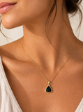 Black Agate Triangle Pendant