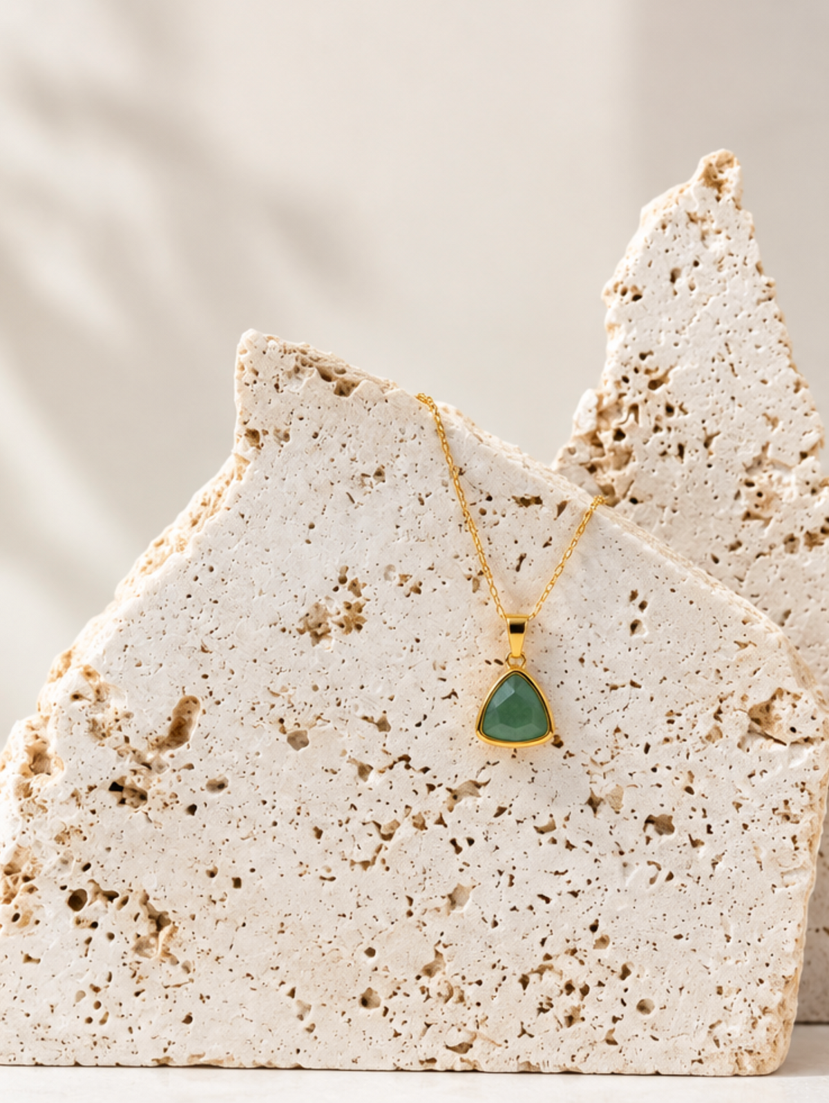 Green Aventurine Triangle Pendant